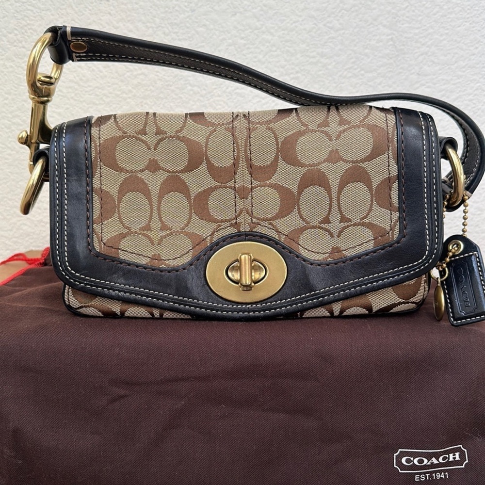 Coach Legacy Canvas and Leather Shoulder Bag